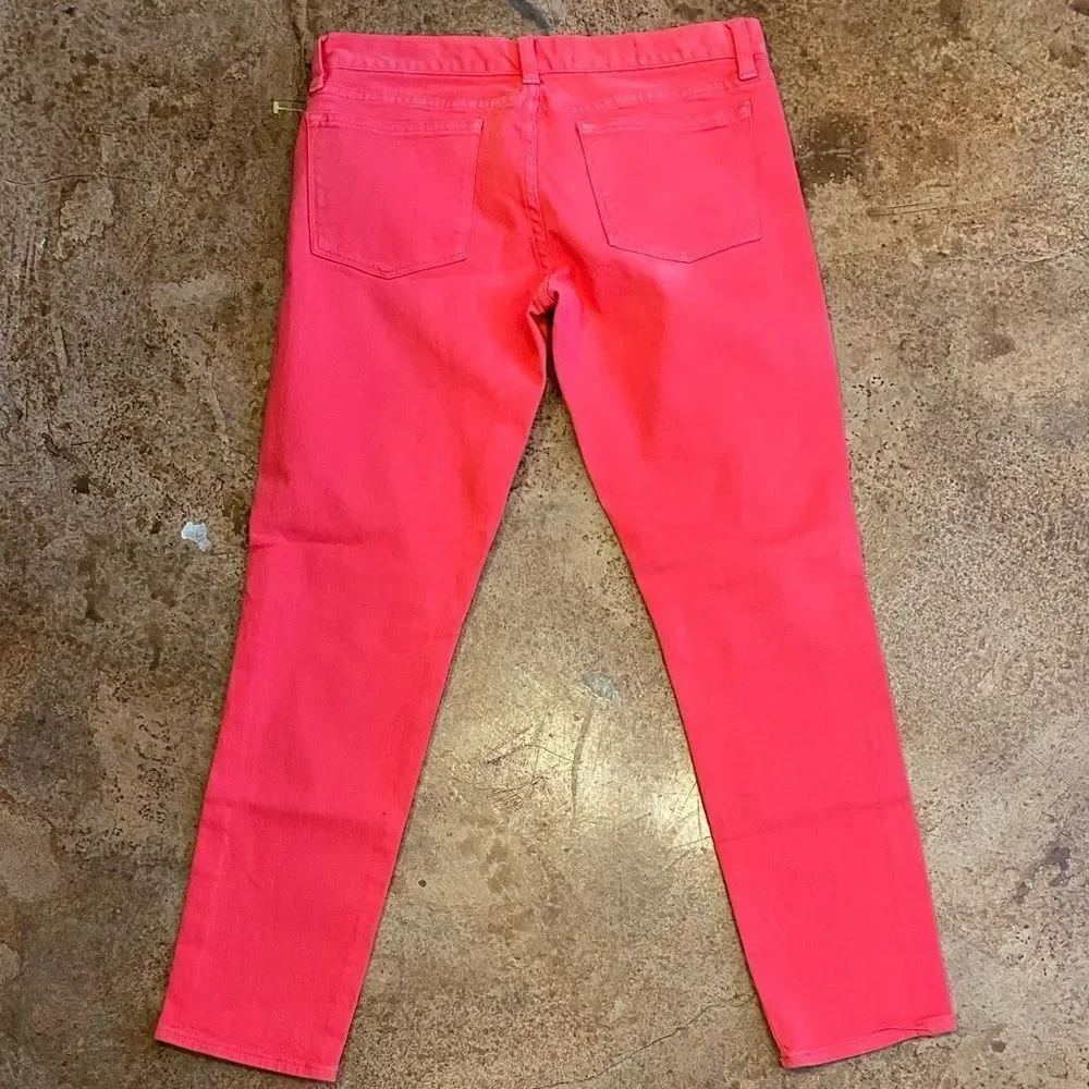 J CREW TOOTHPICK women's pink coral skinny ankle jeans‎